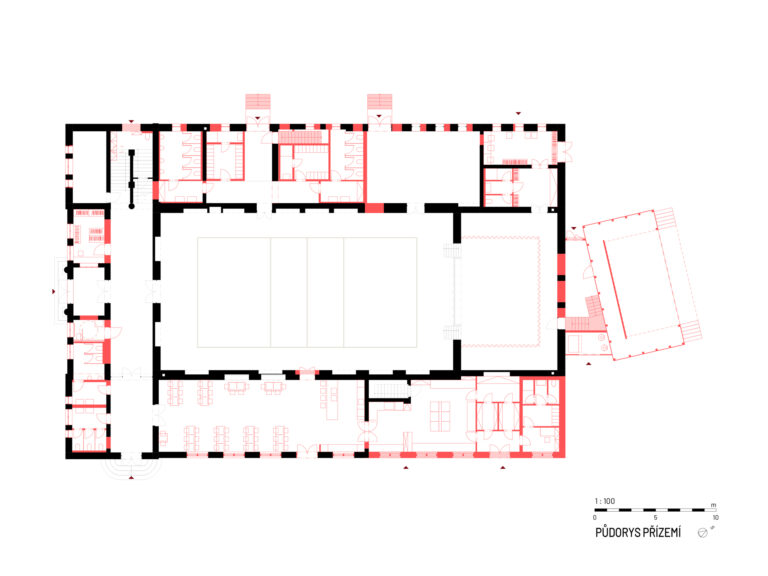 Půdorys přízemí Sokolovna